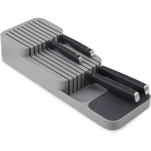 Kitchen knife organizer – Durable plastic knife holder for all sizes – Safe drawer or countertop organizer that holds up to 9 knives – Practical, waterproof, and dishwasher-safe design for perfect organization
