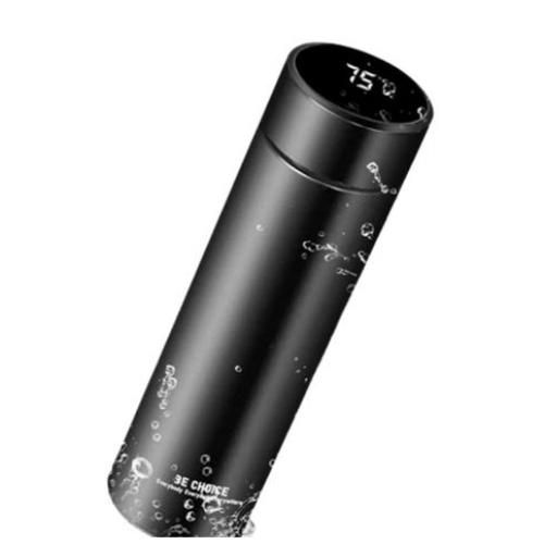 Stainless Steel Thermal Mug With LED Digital Touch Screen That Shows The Temperature 500 Ml Black