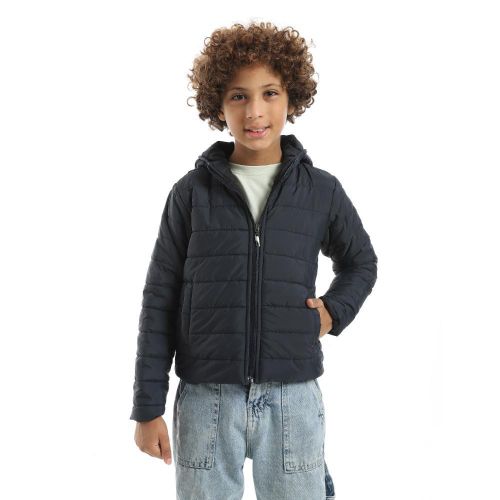 Basic Pump Zipper Closure Navy Jacket