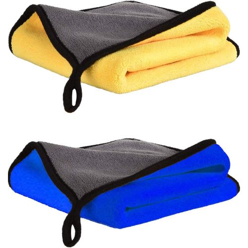 Fresh Extra Thick Microfibre Cleaning Cloths Towels, Super Absorbent Micro Fibre Plush Cloths for Car Wash, Cleaning and Drying - Small 11.8 x 15.8inches(2PCS)