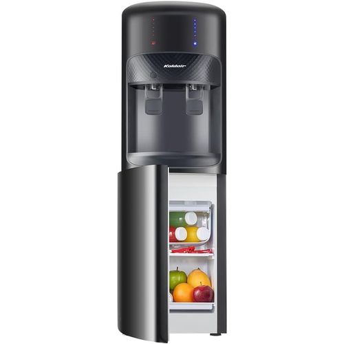 Water Dispenser Top-Load Freestanding With Fridge, Two Taps Hot And Cold, Type AF - Black