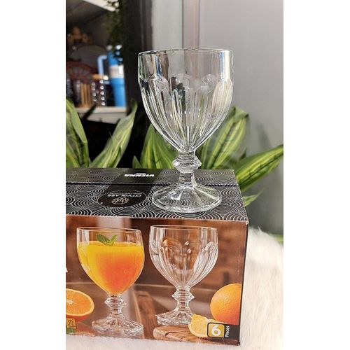 Set of 6 ribbed glasses in a chic box, pure glass