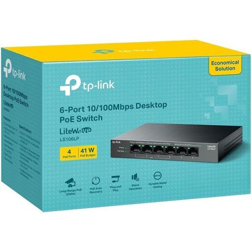 6-Port 10/100Mbps Desktop Switch with 4-Port PoE – LS106LP