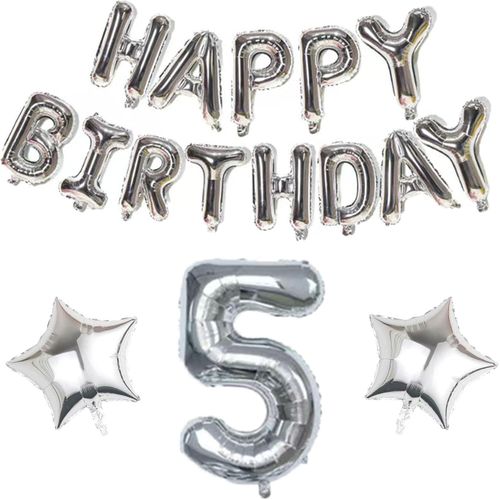 نظرا لعدد كرات الحروف الملونة يوجد عدد 5 y estrella globos لون الهضبة