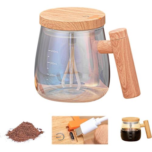 Coffee Blender Mug 500ml Electric Self Mixing Cup Borosilicate Glass Portable Coffee Mug