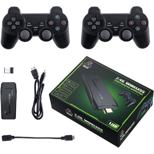 Over 10,000 4K retro games, built-in multi-emulator game console, plug-and-play video game box with HDMI TV output, plastic, black.
