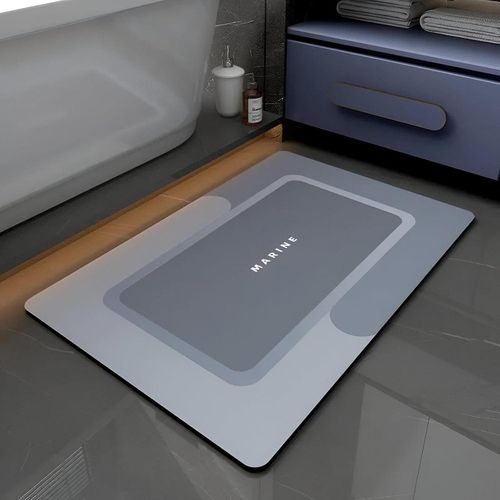 Rubber Bath Mat - Slip-Resistant, Highly Absorbent Mat for Wet Bathrooms, Dries Quickly, Fits Under Doors, 40x60cm, Multi-Tone Design
