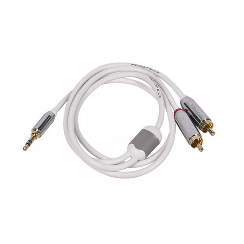 Buy MonoPrice 9299 3Ft Designed For Mobile 3.5Mm Stereo Male To Rca Stereo Male (Gold Plated) - White in Egypt