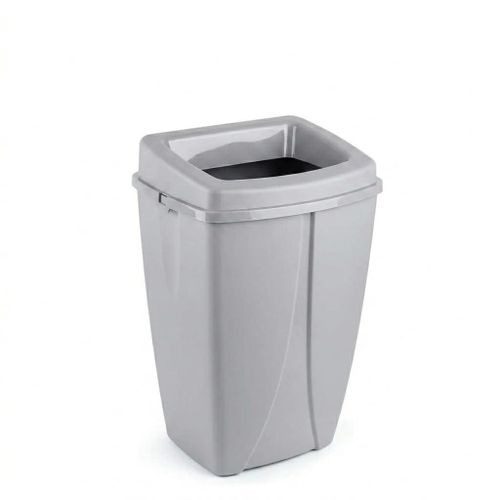 Trash Can Multi Color Plastic Trash Can with Colored Lid, Rectangular with Open Lid, 25 Liters, Bag Clip for Home, Office, Schools, 27x34x51cm