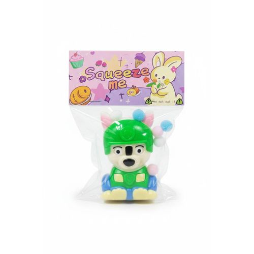 Squeeze Me Dog Squishy Toy with Colorful Pom Poms, Stress Relief Fidget