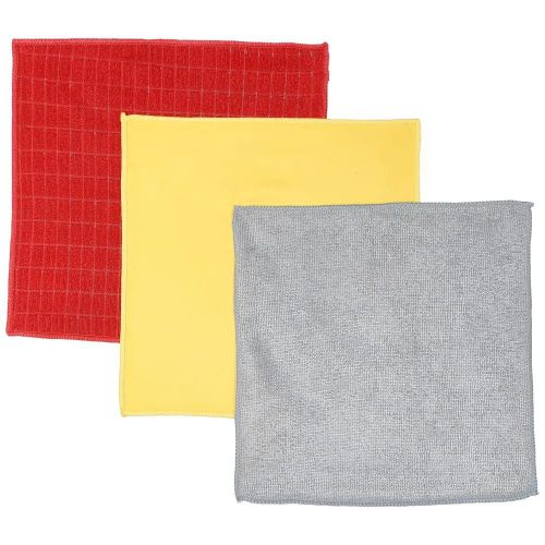 3-Piece Microfiber Cloth Set, Damp or Dry for Kitchen, Bathroom, Car and Camera