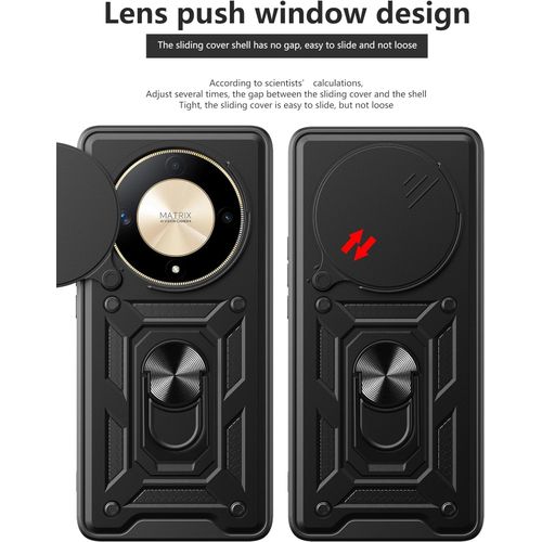 Shield Full Protection Case With Metal Ring &Slide Camera Cover For Honor X9b Cover