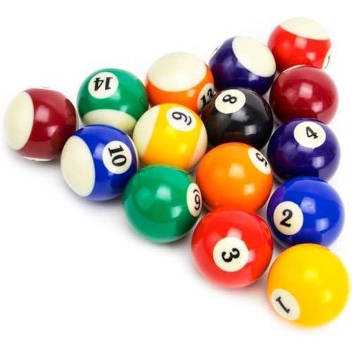 A complete standard billiard table ball set, 16 pieces, multi-colored, professional for beginners and professionals for training.