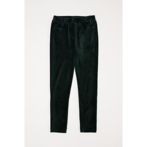 Knitted Bottom Leggings - D.Green