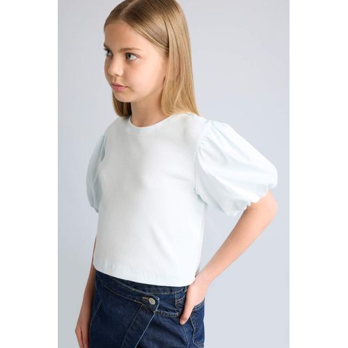 Girl Crew Neck Short Sleeve Ribana T-Shirt