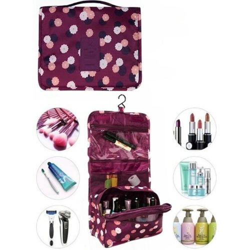 Travel Toiletry Bag Organizer Handy Cosmetic Bag Large Capacity Makeup Bag Portable Foldable Makeup Bag with Hook Organizer Cosmetic Bag for Men and Women