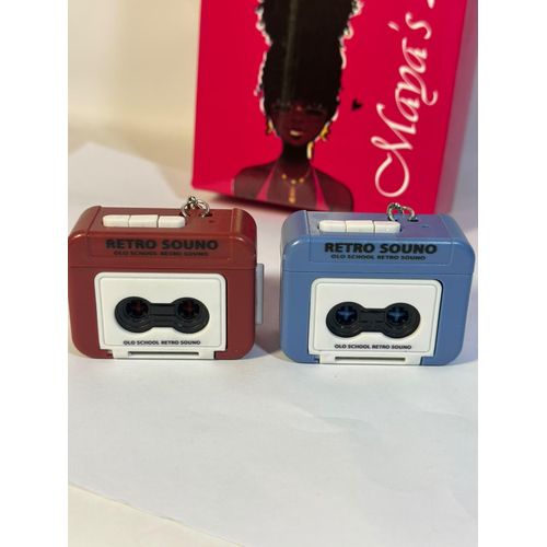 Mini Retro Cassette Keychain – Cute Vintage Music-Themed Bag Charm set of 2 cassette for couples (may vary color)