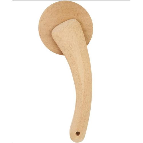 قطاعه بيتزا من خشب الساج - يحافظ على أواني الطهي المصنوعة من التفلون والجرانيت - ثقيل الوزن ولون فاتح بدون شعار، مثالي لجلسات التصوير، وحفلات الزفاف، وأعياد الميلاد، والهدايا