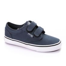 Kids Solid Velcro Low Cut Sneakers -Teal Blue