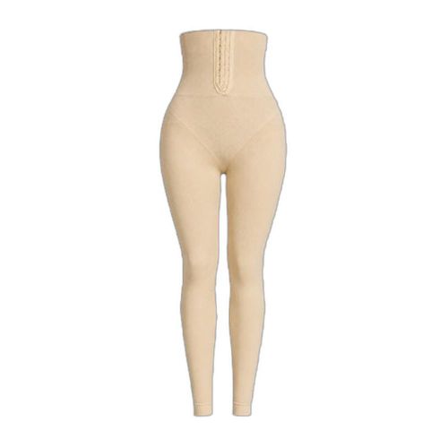 Women's High Waist Seamless Shaping Leggings - Tummy Control Corset Leggings with Front Hook Closure - Cafe