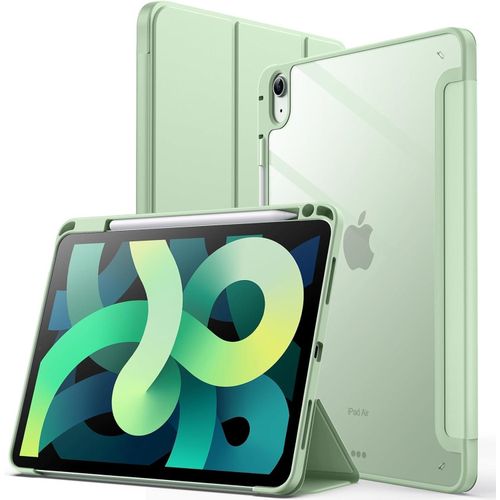 Case Compatible With IPad 10 (10.9-Inch, 2022 Model, 10th Generation),Clear Shockproof Back Cover Built-in Pencil Holder,Auto Sleep/Wake (Mint Green)