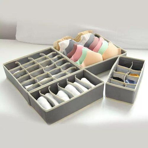4-Piece Fabric Underwear Organizer Set Imported Product