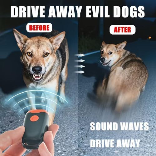 Ultrasonic Dog Repeller and Bark Control Device, Portable, with LED Light, USB Rechargeable, Ultra-Long Standby