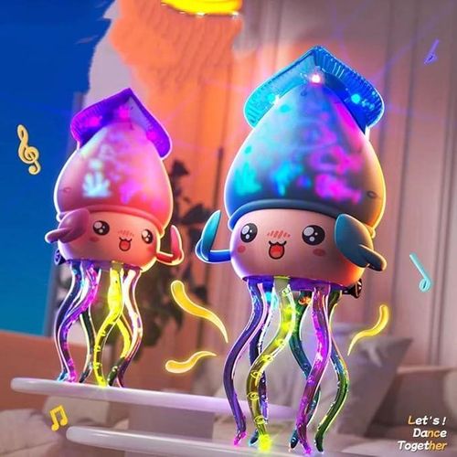 Ramadan Lantern Squid Automatic Obstacle Avoidance Toy, Music, Lights, Wriggle Battery Operated