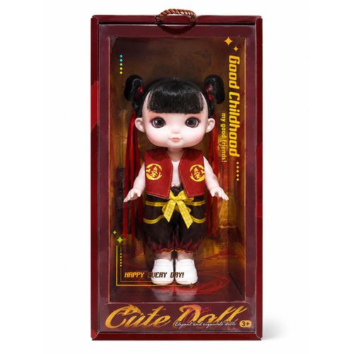 Cute Fashion Doll with Traditional Outfit – Big Eye Girl Doll with Soft Hair – Imaginative Role Play Toy for Kids – Premium Gift Box – Educational Toy for Boys & Girls Ages 3+