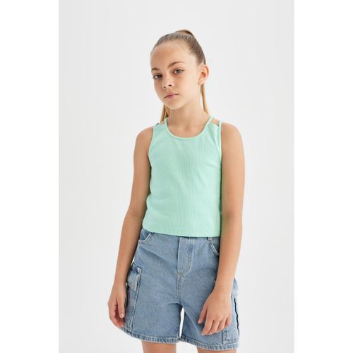 Crew Neck Basic Plain Tank Top Girls'