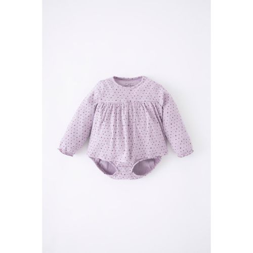 Baby Girl Bike Neck Regular Fit Overalls - Lt.Lilac