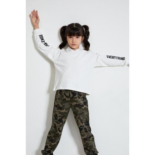 Girl Hooded Regular Fit Sweat Shirt - Ecru