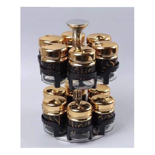 12-Piece Spice Jar Set With A Rotating Base For Spices And Seasonings And A Tight-Fitting Lid
