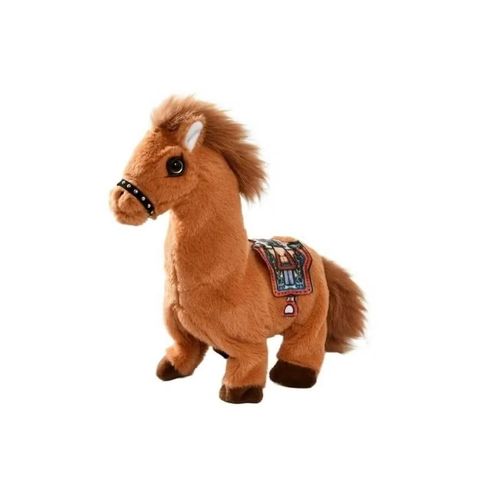 Super Cute Horse Toy with Walking Sound and Wagging Tail for Children's Joyful Experience (Brown)