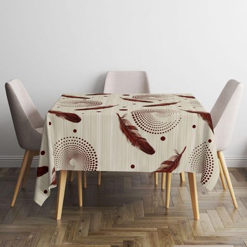 Modern decorative tablecloth made of high-quality, decorative plastic with a luxurious design - constructed from two layers - water and oil resistant - ideal for decorating tables (140cm x 140cm)