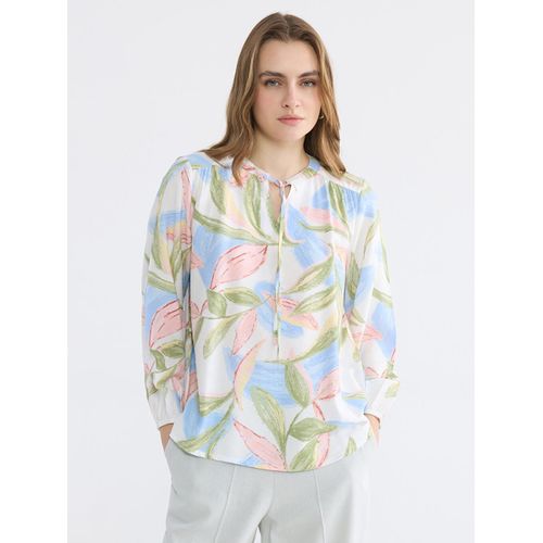 Tie Neck Patterned Blouse