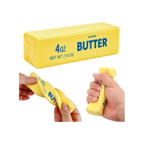 Realistic 4oz Salted Butter Stick Sensory Stress-Relief Squeeze Toy
