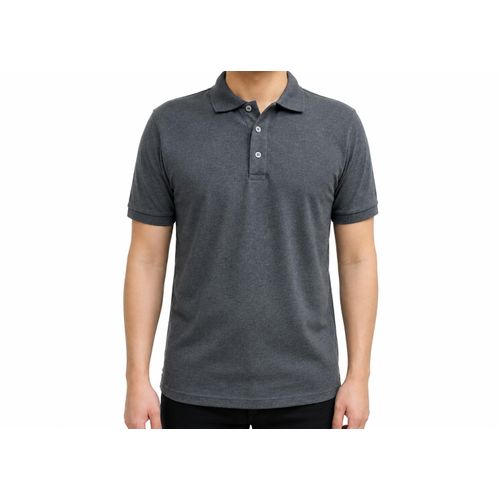 Men's Classic Plain Short-Sleeve Polo Shirt- Dark Grey