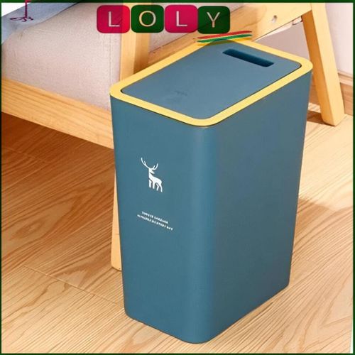 Touch Plastic Trash Can with Push-to-Open Lid, Suitable for Kitchen, Bedroom, Living Room,and Office .(Green)