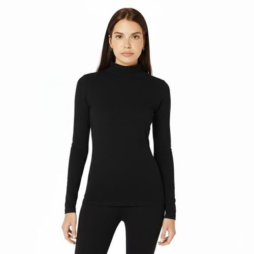 Comodo Women's Classic White Turtleneck Sweater, Long Sleeve Mock Neck Top, Bodywear Basic Top