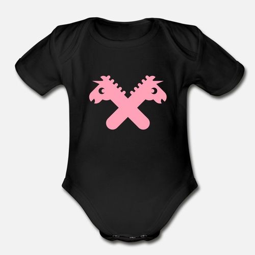 Pink Unicorns In Love Organic Short Sleeve Baby Bodysuit