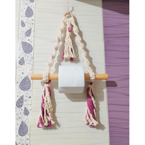 Hanging Toilet Tissue Holder - Handmade Macrame Decor