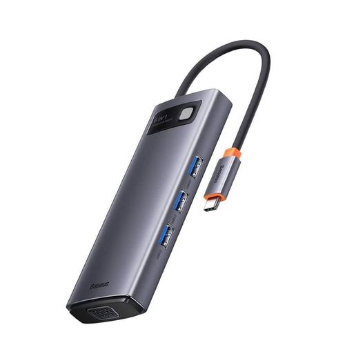 Baseus metal gleam series 6-in-1 multifunctional type-c hub docking station gray(type-c to hdmi*1+usb3.0 * 3+pd*1+vga*1) grey