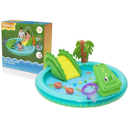 Inflatable Crocodile Cove Inflatable Playcenter with Swimming Pool - 223 m x 180 m x 72 cm - No53166