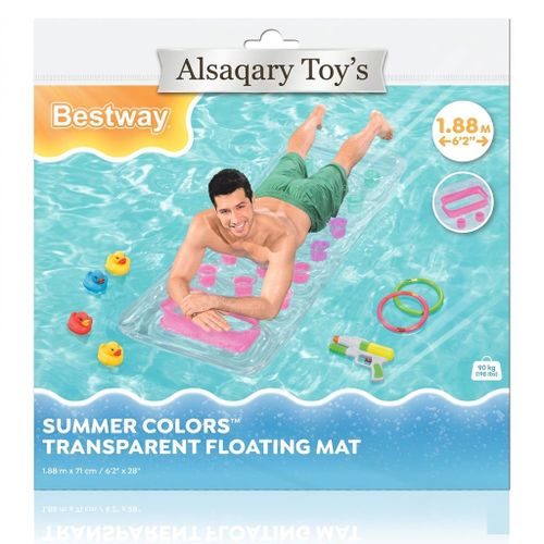 Summer Colors Transparent Floating Mat 188 cm Length x 71 cm Width