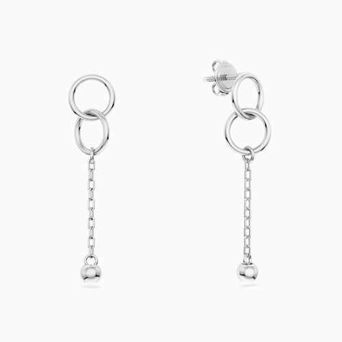 Circles Drop Earrings in Silver