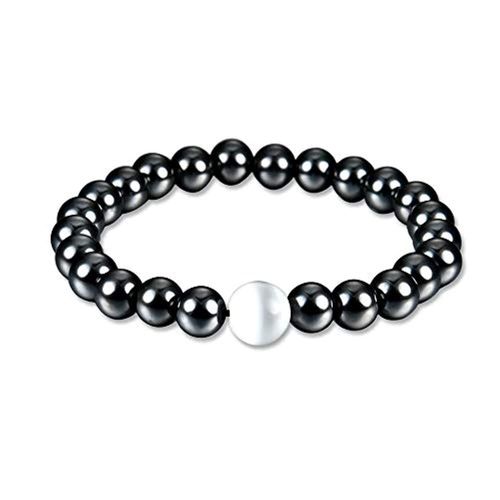 slimming Magnetic Hematite Round Beads Stretch Bracelet bangles For Men and Women Anti-Fatigue slimming Health Care Energy Bracelet Jewelry