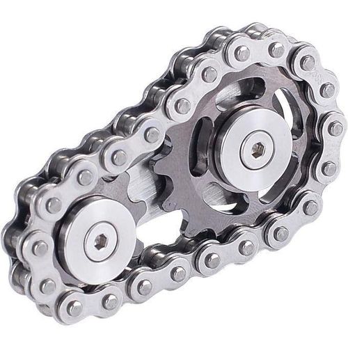 Bike Chain Gear Fidget Spinner Metal Sprocket Chain Fidget Toy, Grey