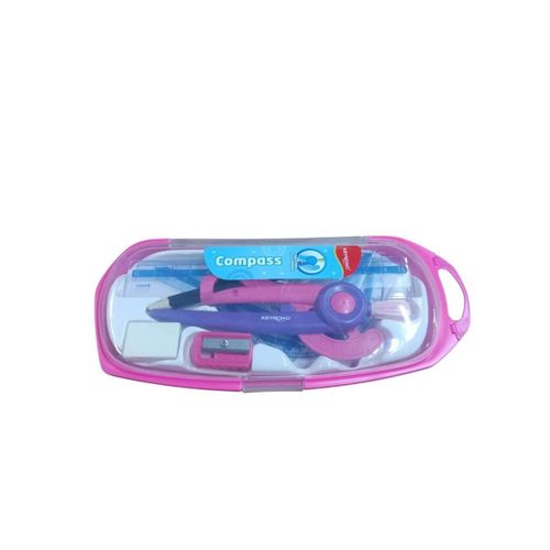 Geometry Set 8 Pieces Plastic Case Pink Model KR971488