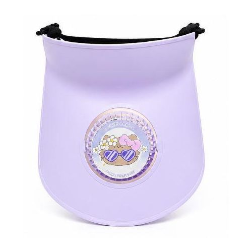 Portable USB Rechargeable Cooling Sun Visor Hat with Built-in Fan – Adjustable Hands-Free Face Cooling Cap (Purple/Blue)
